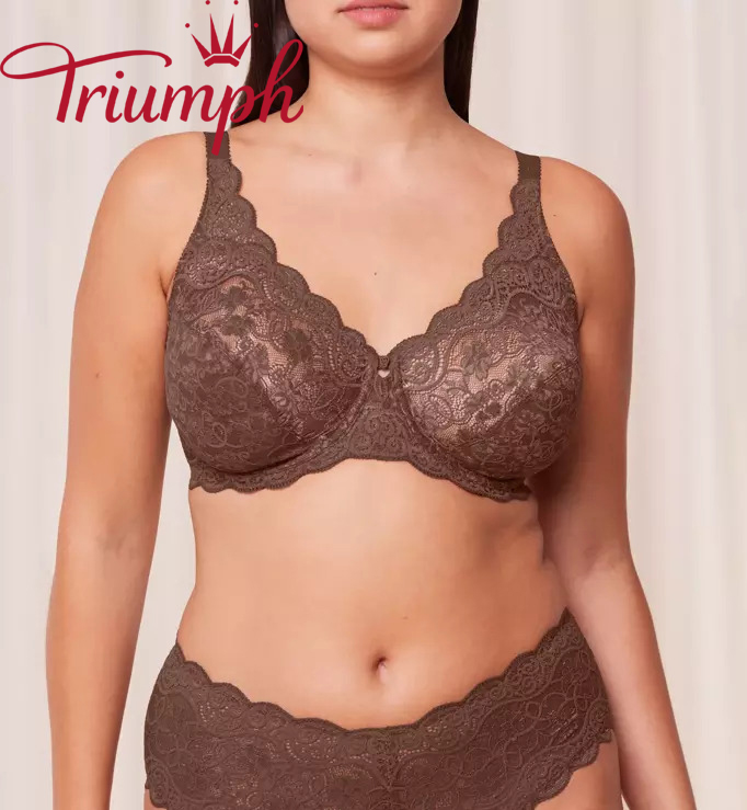 Triumph – Szexi, átlátszó, ultravékony csipkés expozíciógátló melltartó [75A-110E] 3 részes