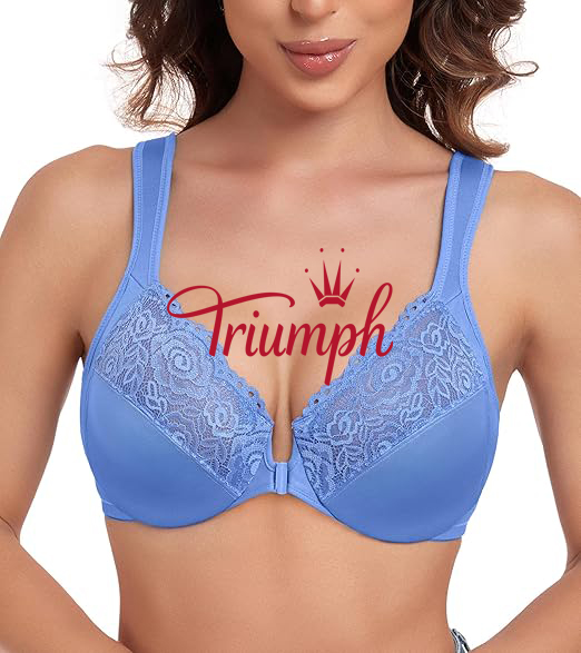 Triumph - 3 darab 🔥Női elülső gombos béleletlen plus méretű melltartó