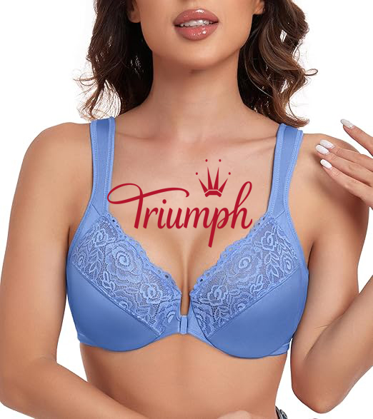 Triumph - 3 darab 🔥Női elülső gombos béleletlen plus méretű melltartó