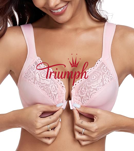 Triumph - 3 darab 🔥Női elülső gombos béleletlen plus méretű melltartó