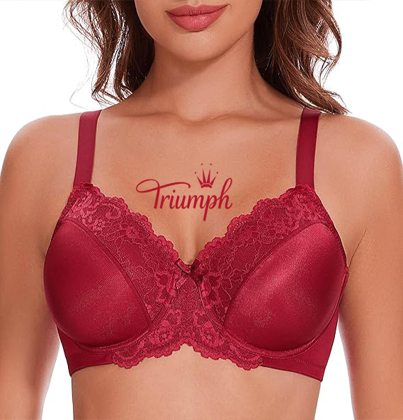 Triumph - 3 részes 🔥Csipke virágos női melltartó, teljes fedésű napi melltartó