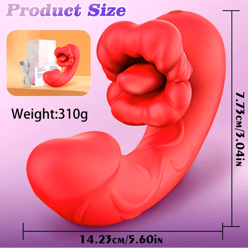   4 in 1 tongue     rose     with 10 licking 10 vibration mode   stimulator   tools for female couples       for women    es     for women rose     Product details 1