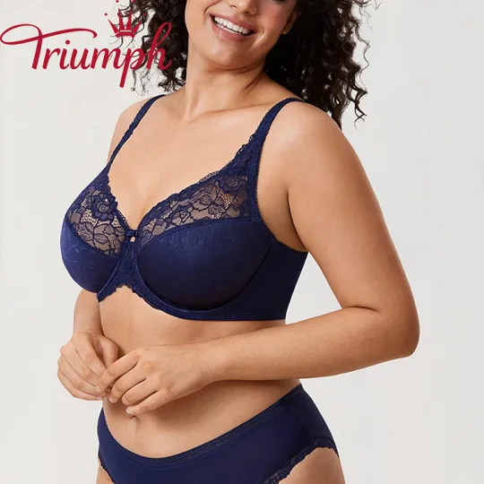 Triumph - (3 csomag) Női állítható, légáteresztő komfort csipke béleletlen melltartó