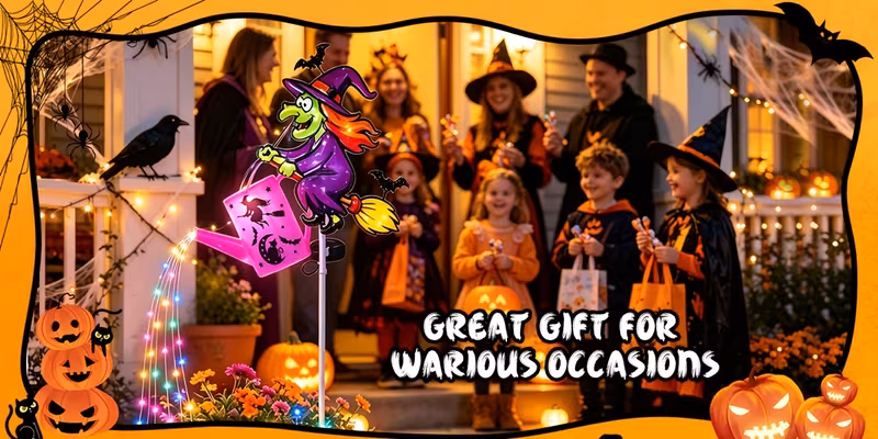 3  halloween   solar garden stake light watering can fairy string light solar powered auto on off outdoor pathway light for yard lawn patio halloween holiday Product details 0