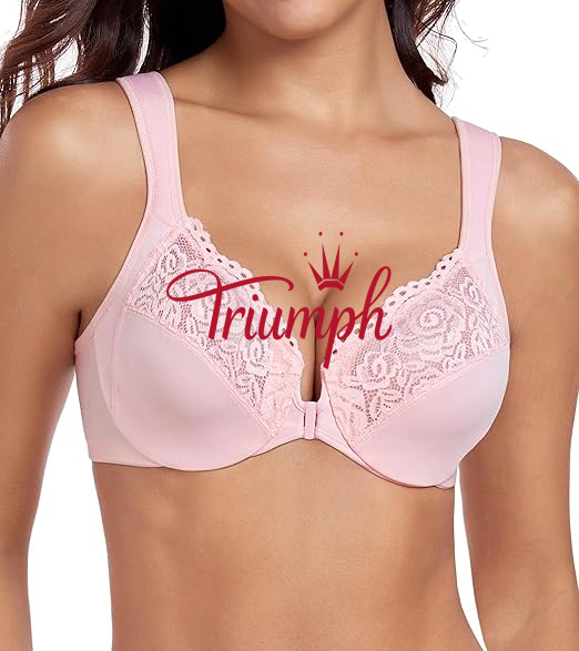 Triumph - 3 darab 🔥Női elülső gombos béleletlen plus méretű melltartó