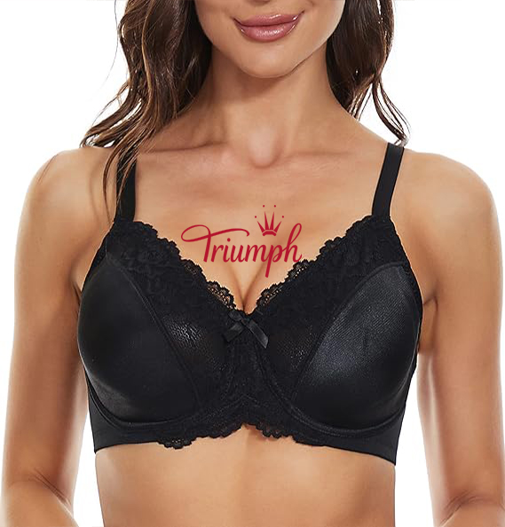 Triumph - 3 részes 🔥Csipke virágos női melltartó, teljes fedésű napi melltartó