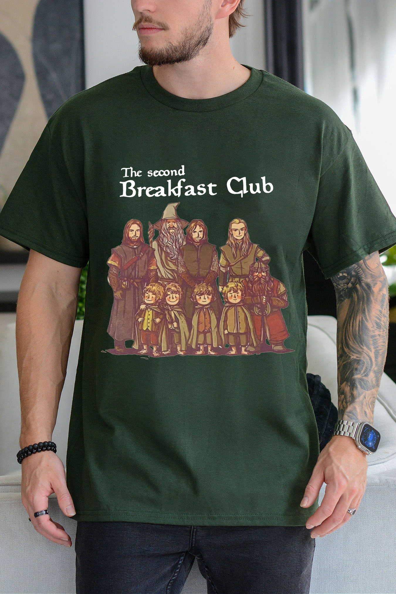 Lord of the Rings cartoon casual men's printed short-sleeved loose T-shirt
