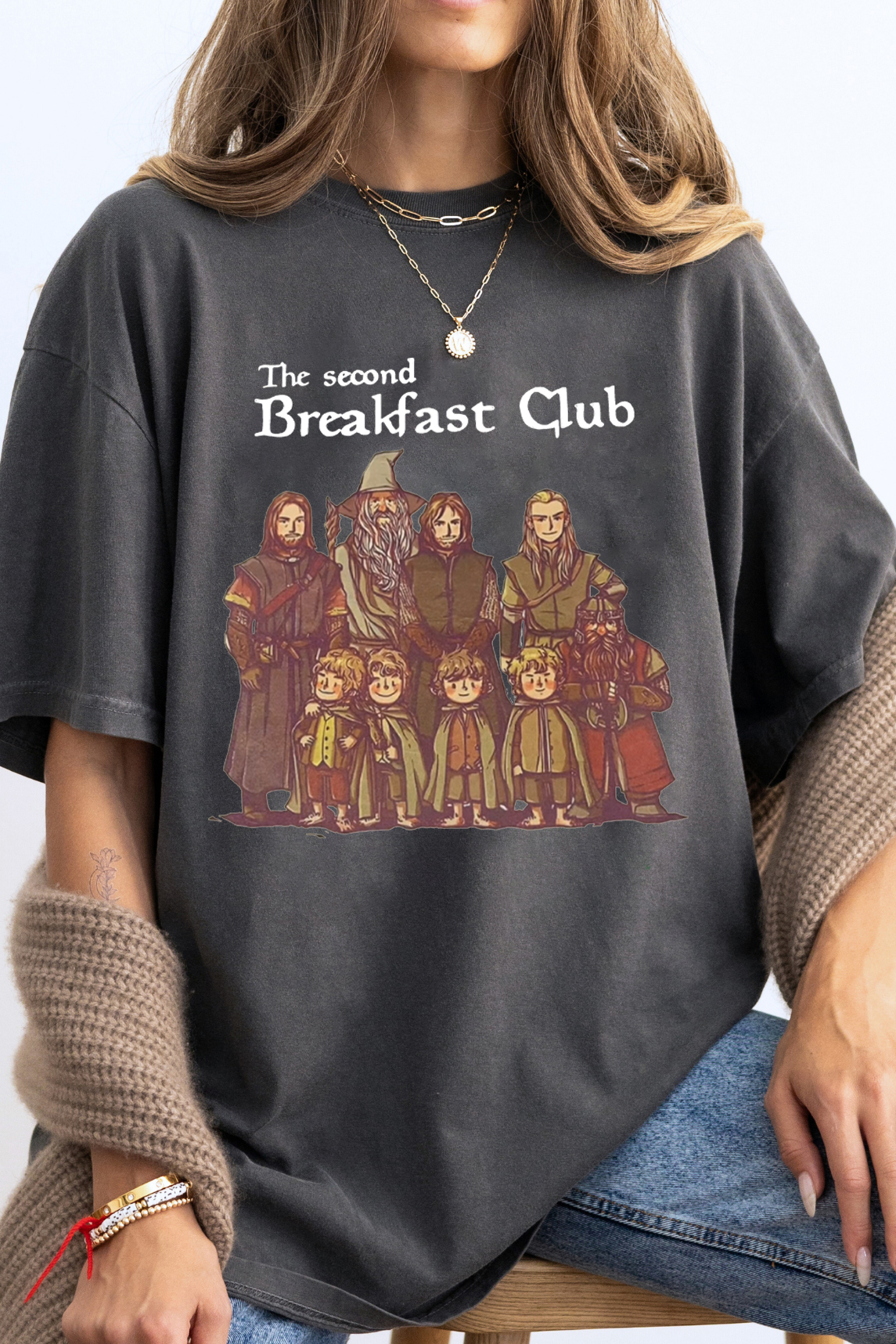 The Lord of the Rings cartoon ladies short-sleeved loose T-shirt