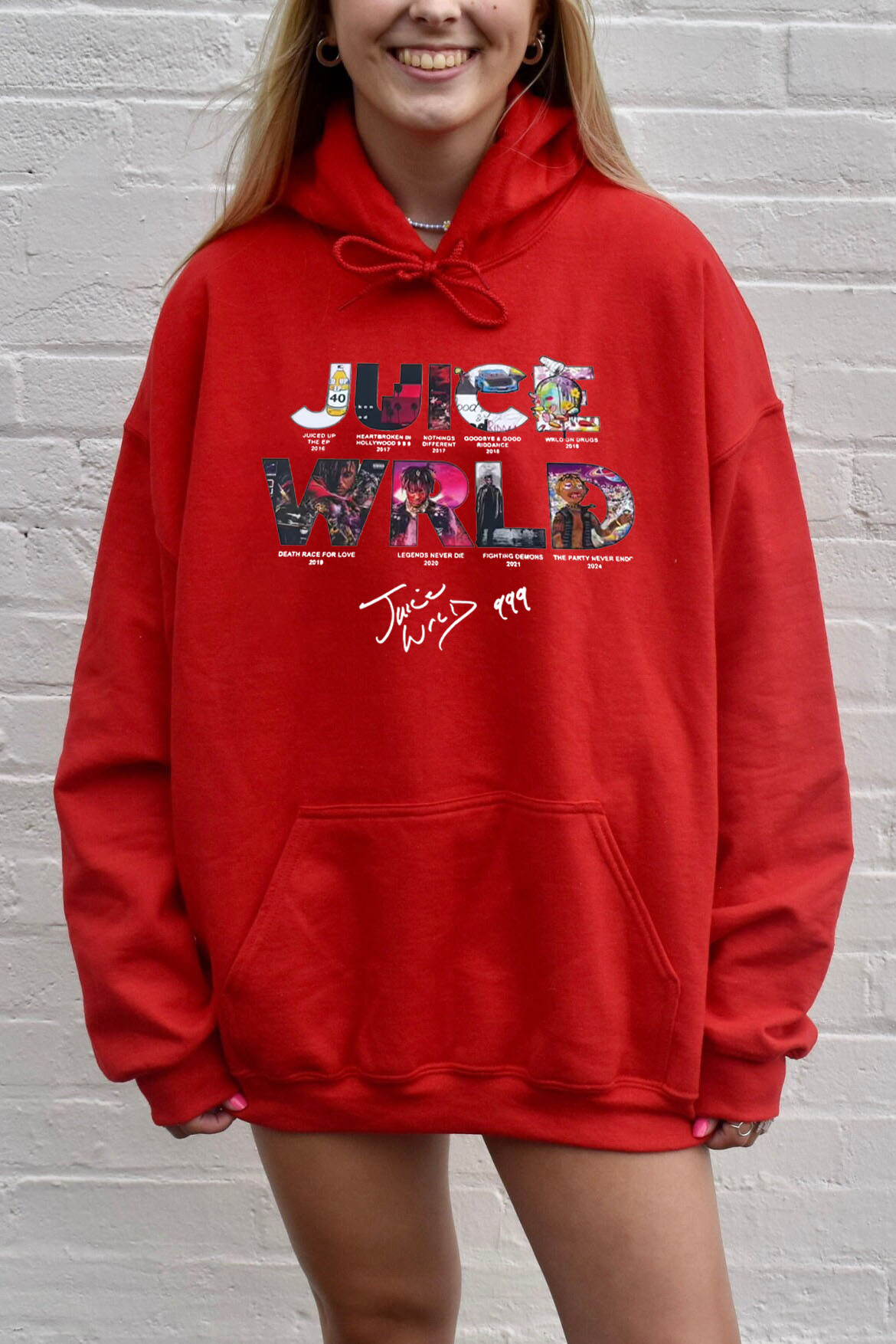 WRLD lettering print hoodie