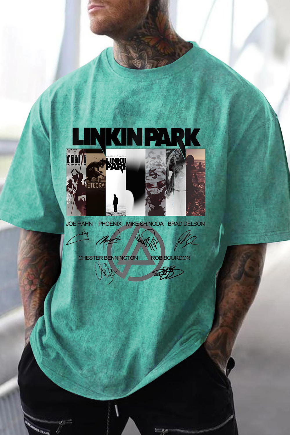 Washed cotton LP Logo Signatures short-sleeved Tshirts