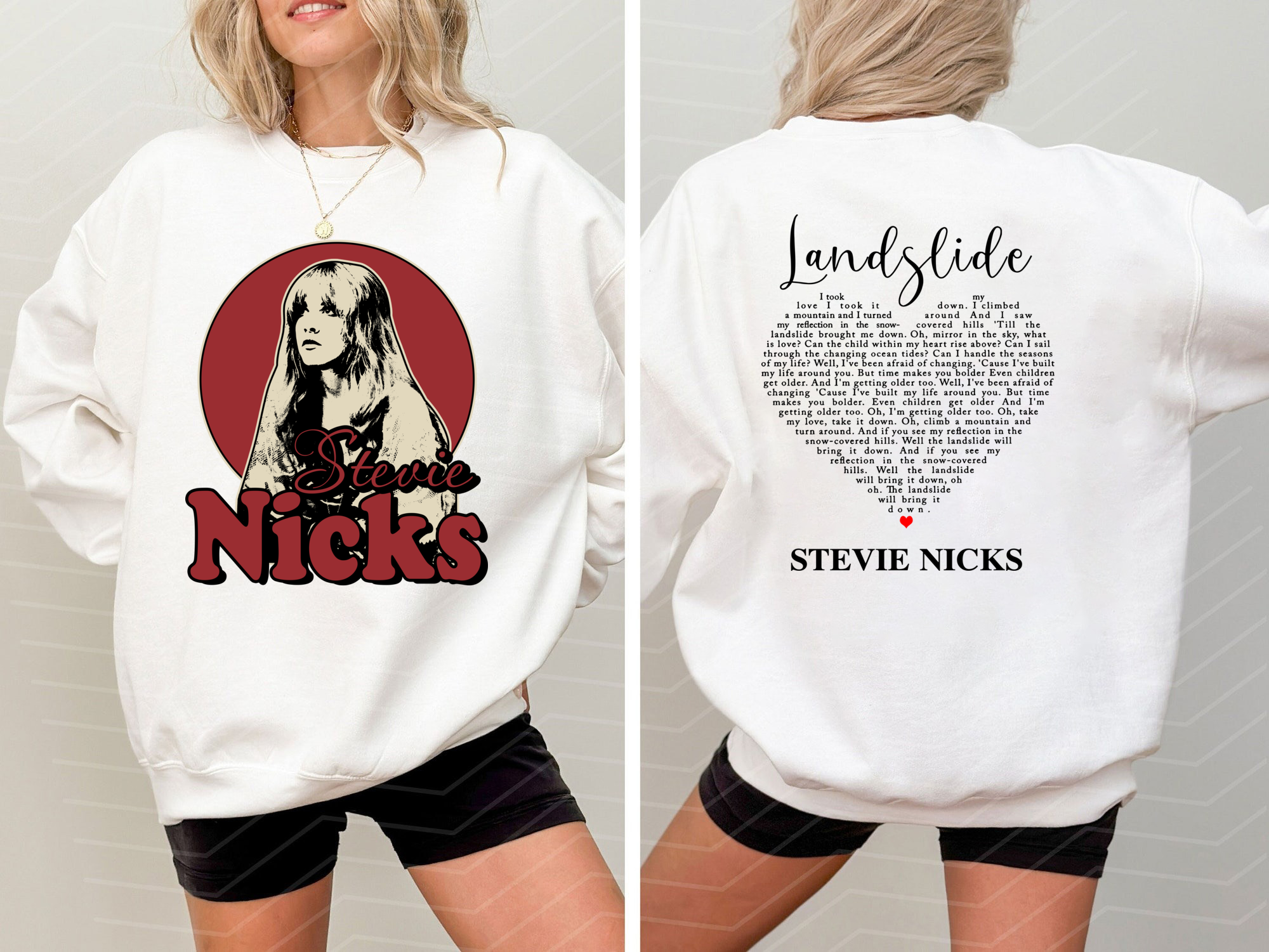 Stevie Nicks Landslide Both Sides Sweatshirts  For Women