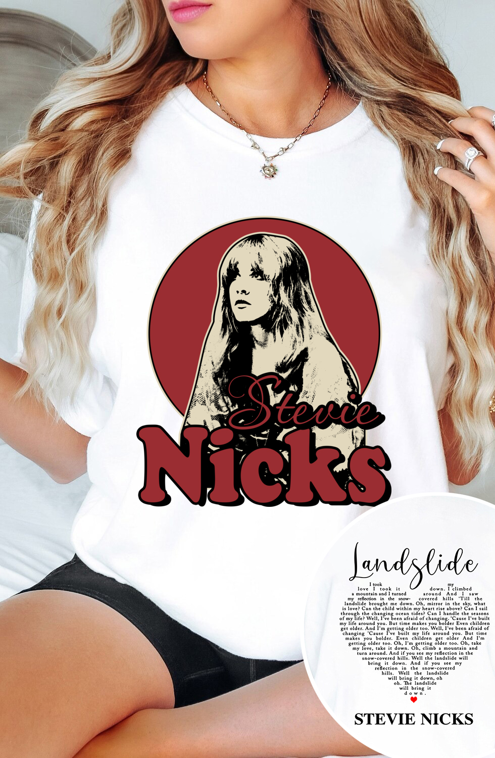 Stevie Nicks Landslide 2 Sides Shirt For Women