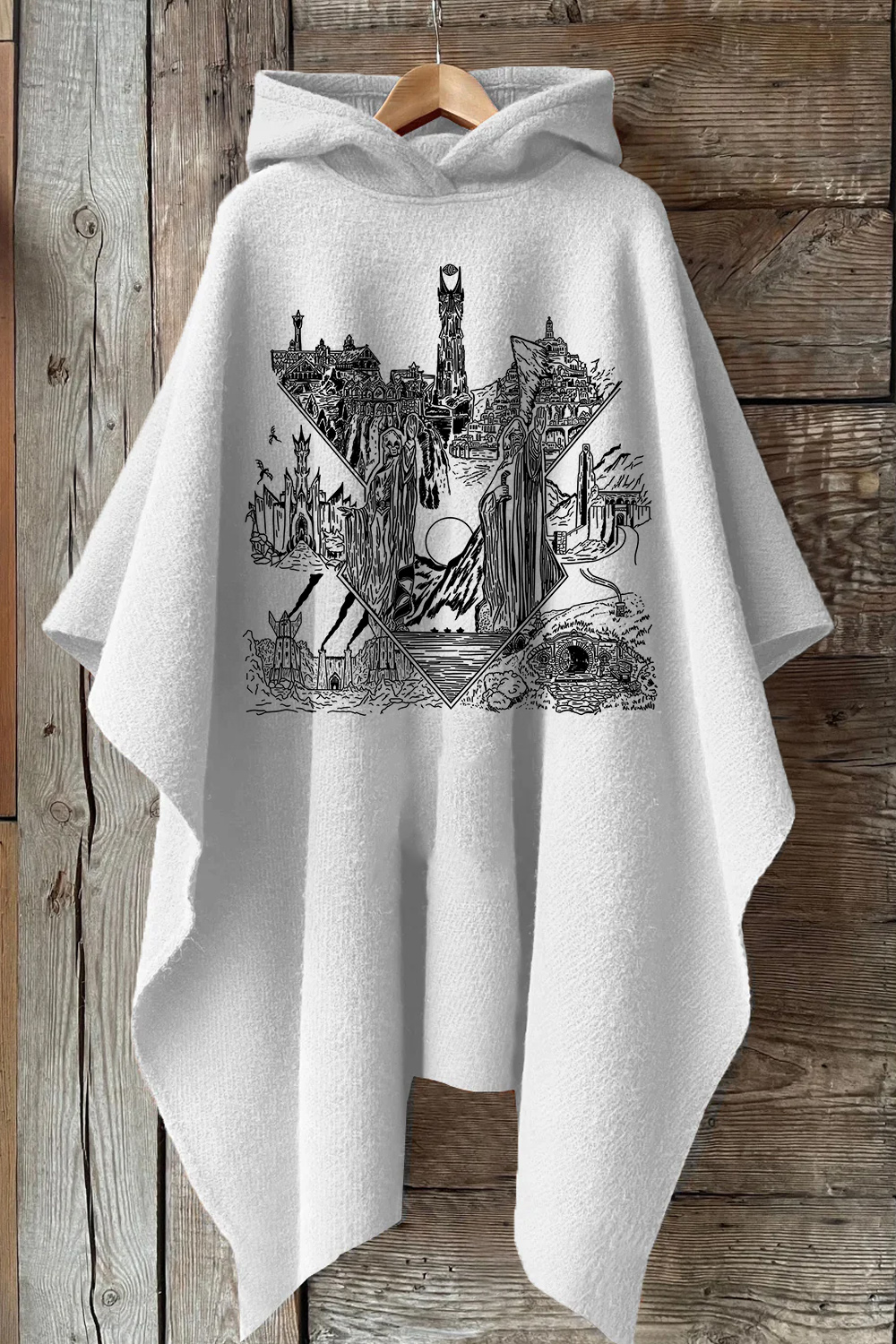 LOTR Middle Earth Inspired Hooded Warm Shawl Cape