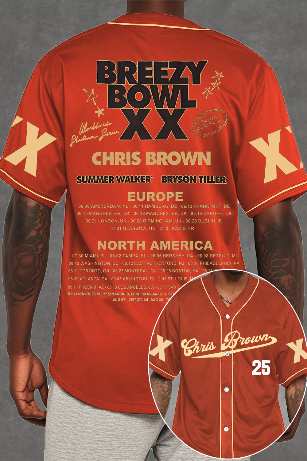 cb Jersey Tour 2025  Baseball Jersey