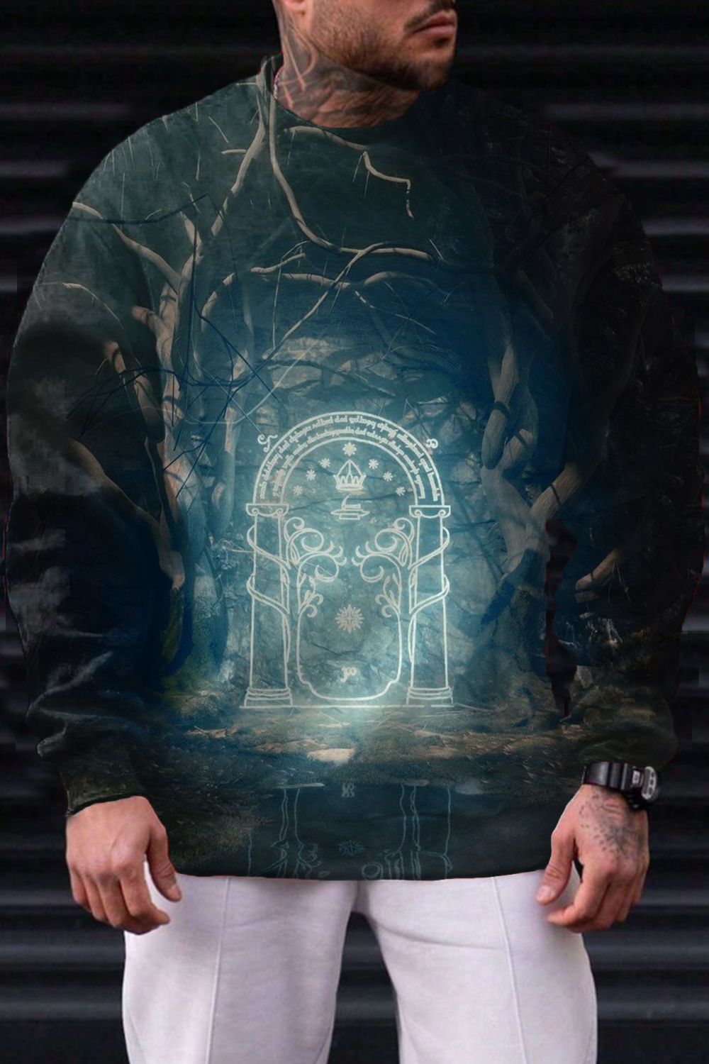 Lord of the Rings Printed Personalized Round Neck Loose Long Sleeve Sweatshirt