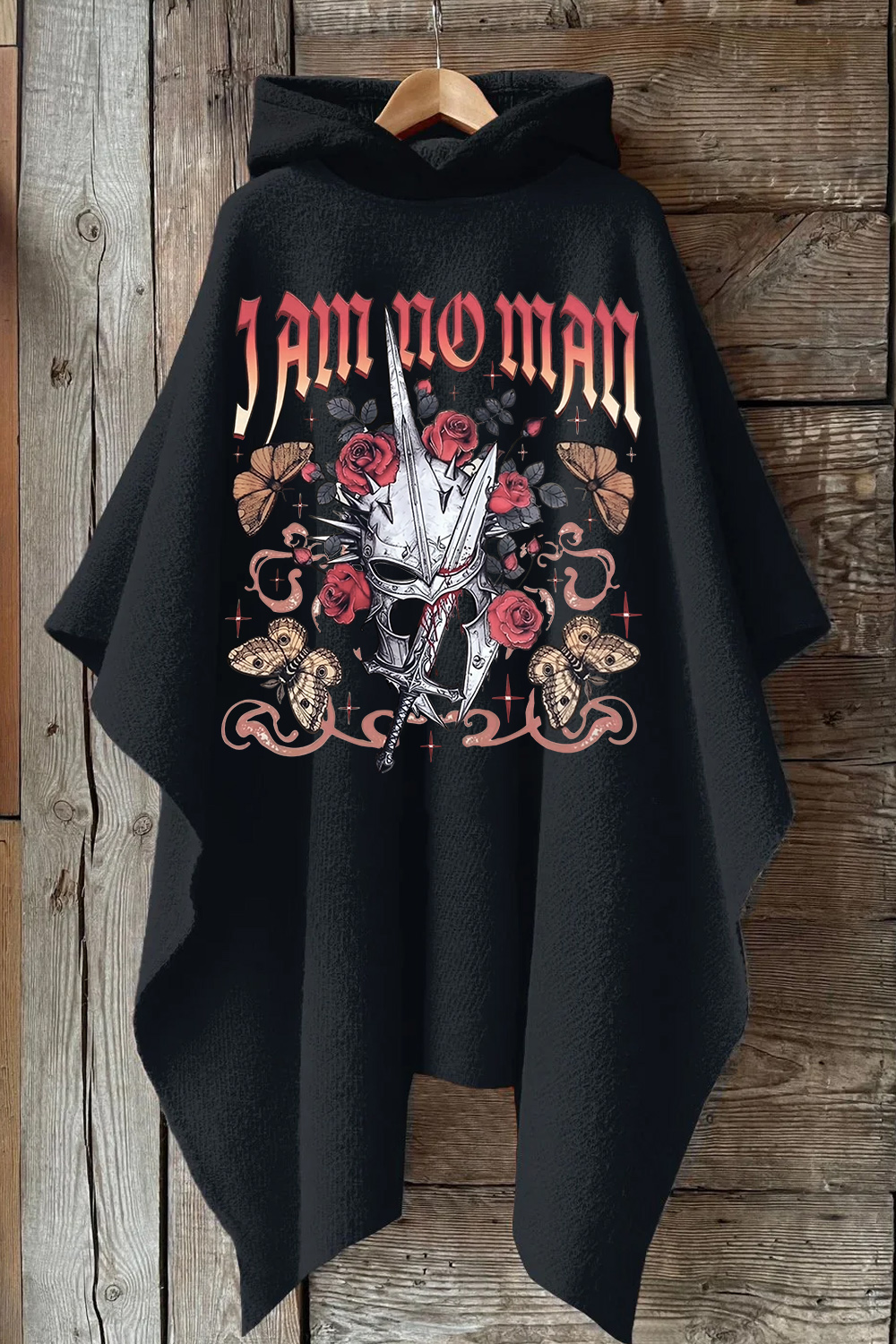 I Am No Man Fantasy Hooded Warm Shawl Cape Poncho