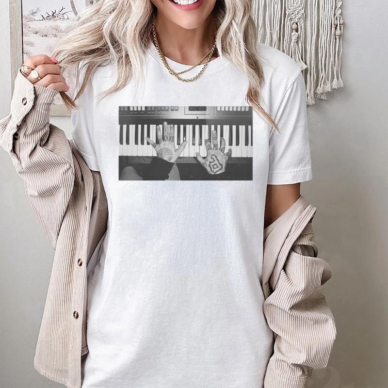 Shirt White Tee Mac Tshirt Miller Piano Gifts Rapper Tees