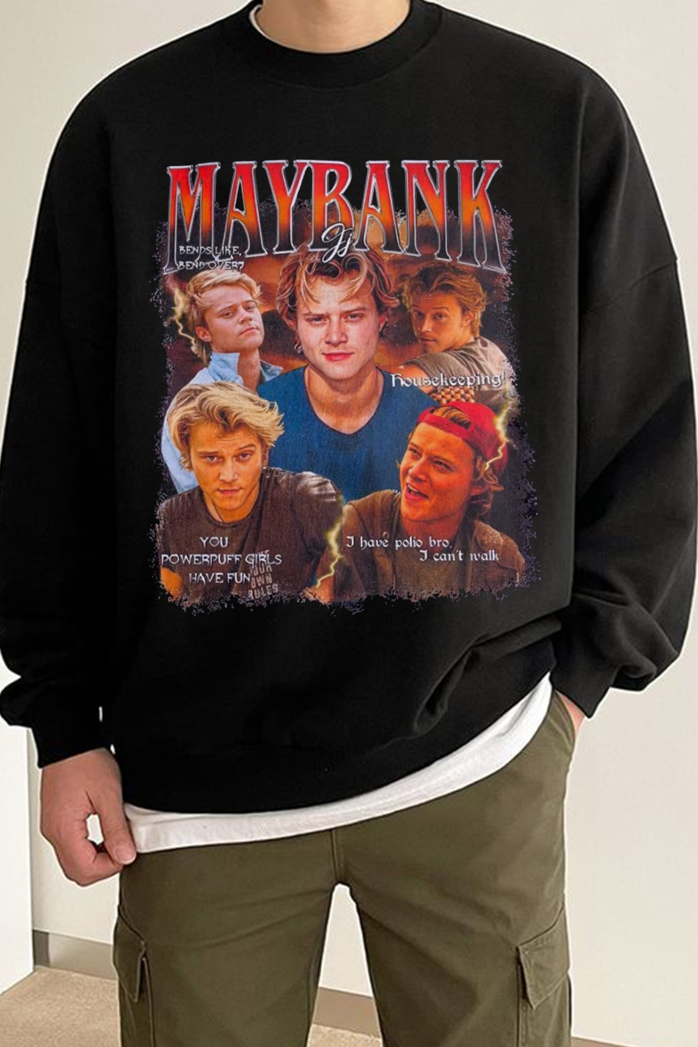 Movie Star Print Crew Neck Long Sleeve Sweatshirt