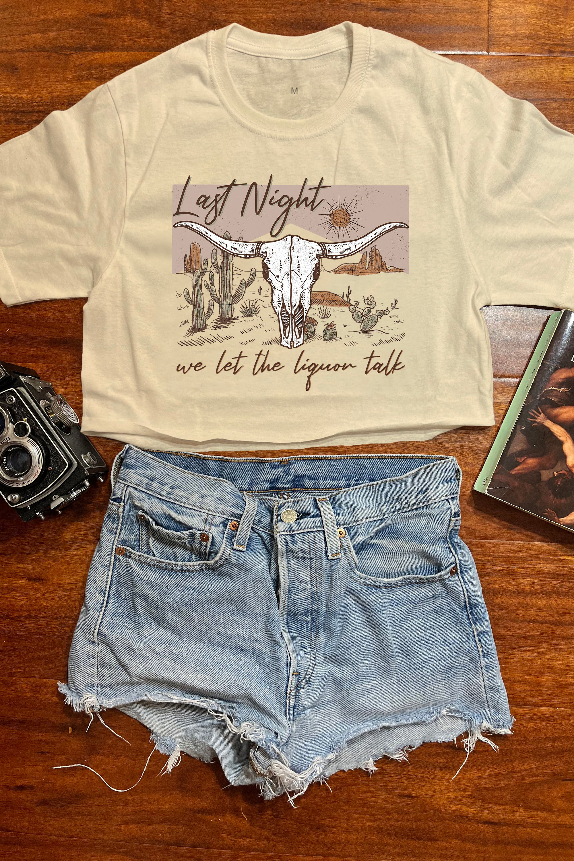 Last Night We Let The Liquor Talk Crop Top For Women