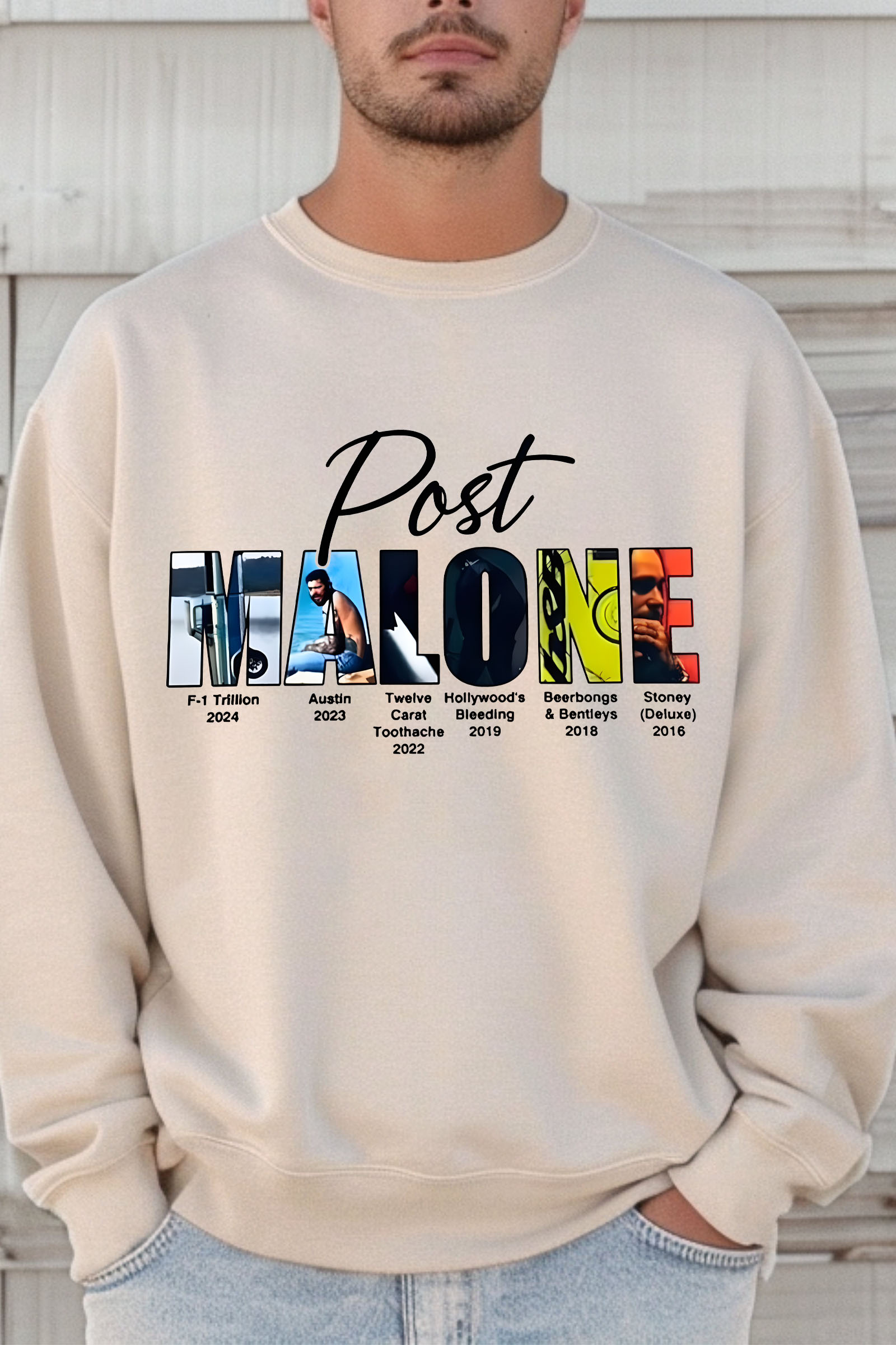 Retro post malone shirt vintage 90s style sweatshirt-Men