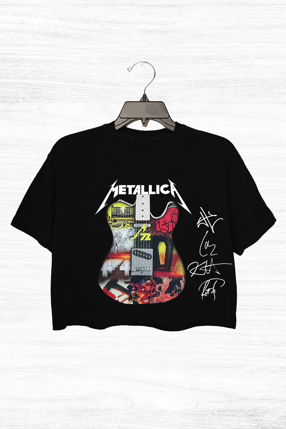METAL!ICA 2025 LAYERED ELECTRIC GUITAR Women's short T-shirt