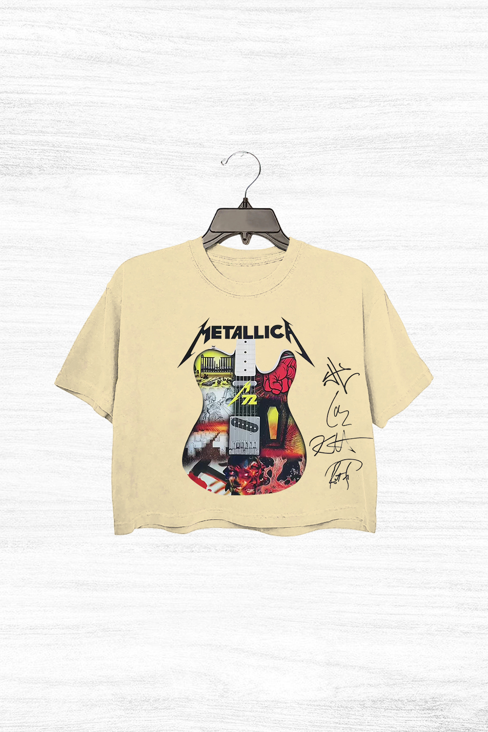 METAL!ICA 2025 LAYERED ELECTRIC GUITAR Women's short T-shirt