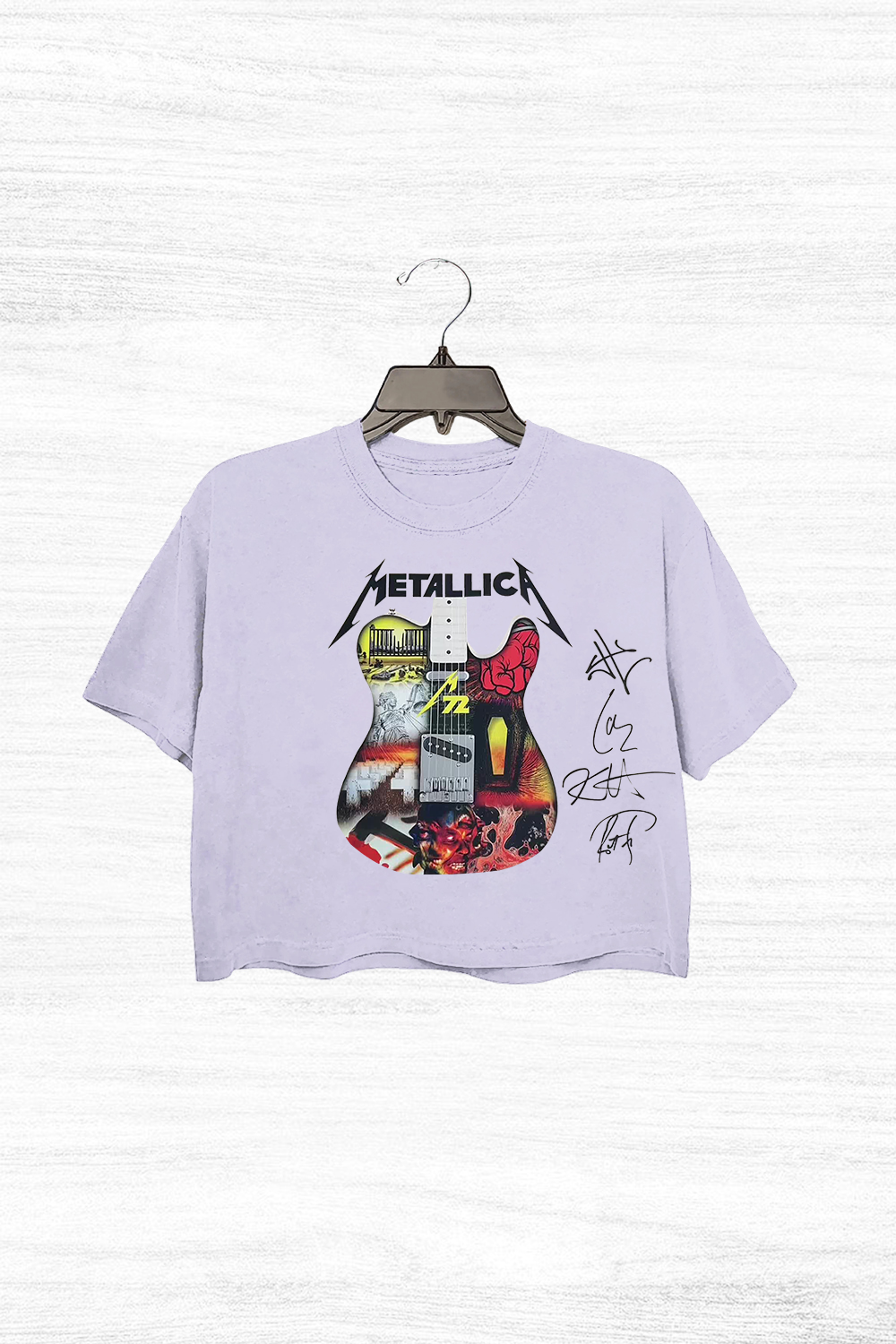 METAL!ICA 2025 LAYERED ELECTRIC GUITAR Women's short T-shirt