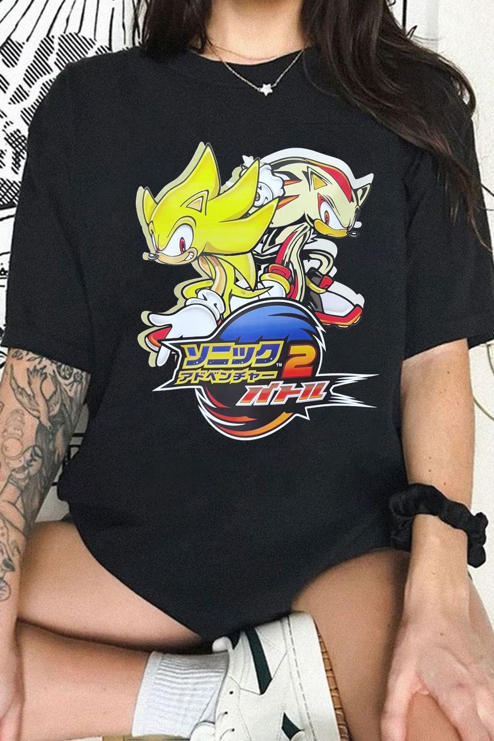 Another version ??super Sonic x Shadow??t-shirt