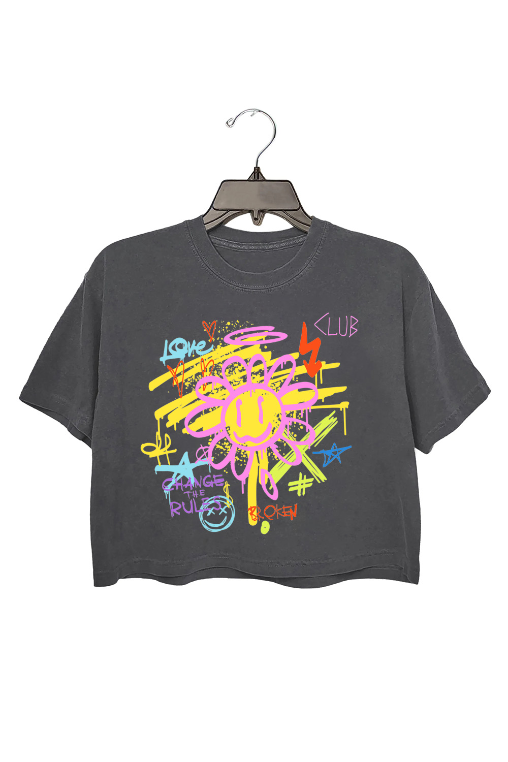 Doodle Flowers Crop Top For Women