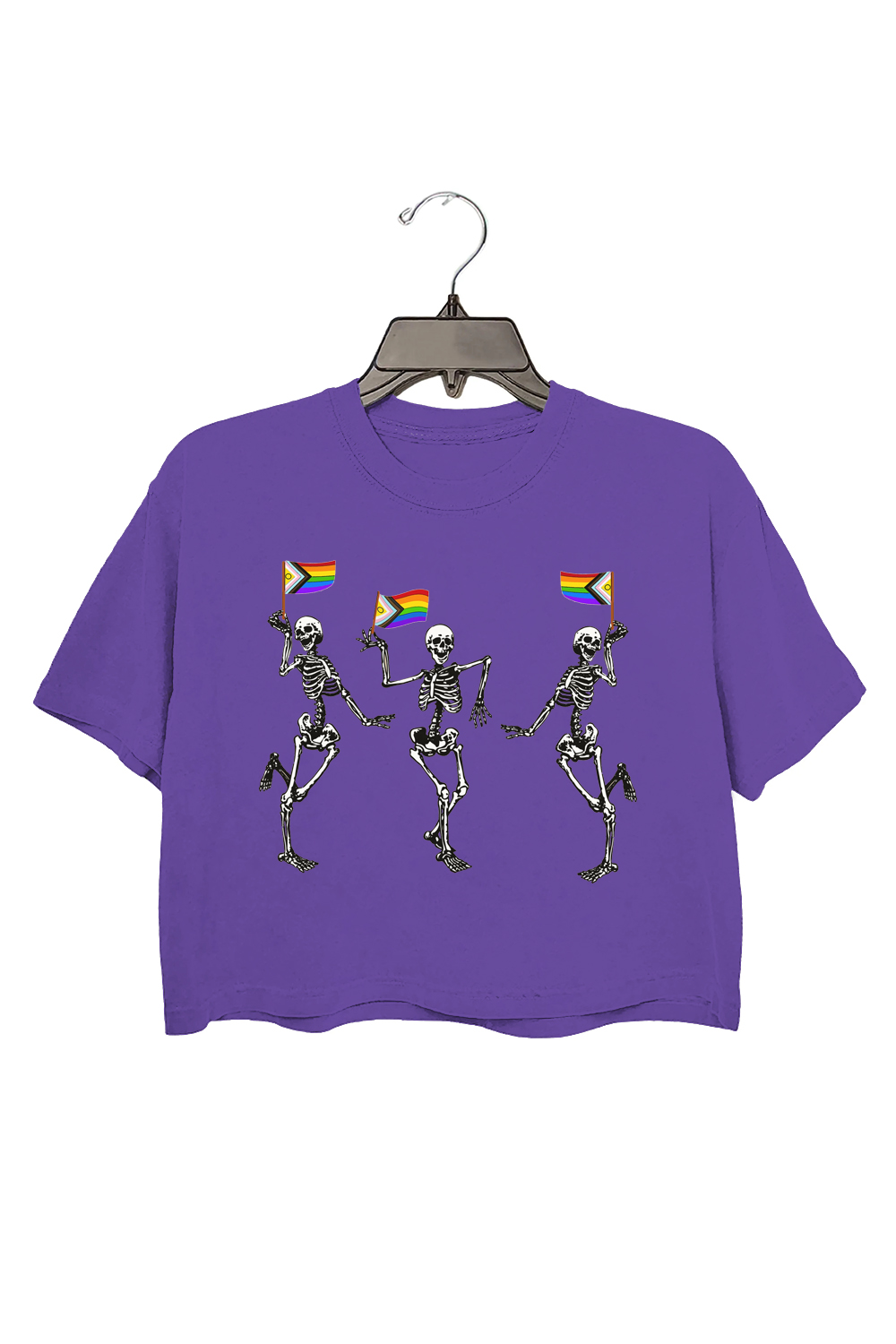 Pride skeleton LGBT Crop Tee For Women
