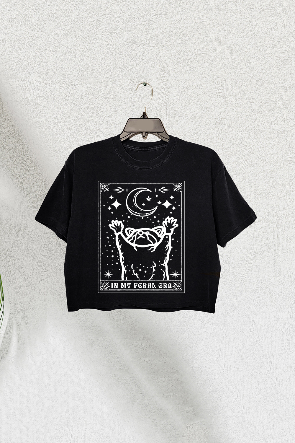 In My Feral Era Raccoon Crop Tee For Women