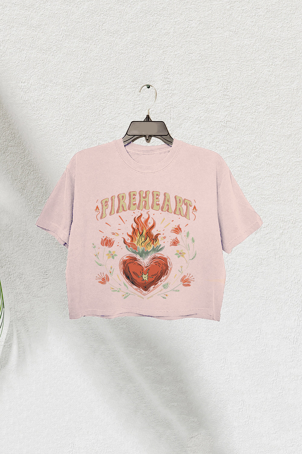 Vintage Fire-heart To Whatever End Crop Tee For Women