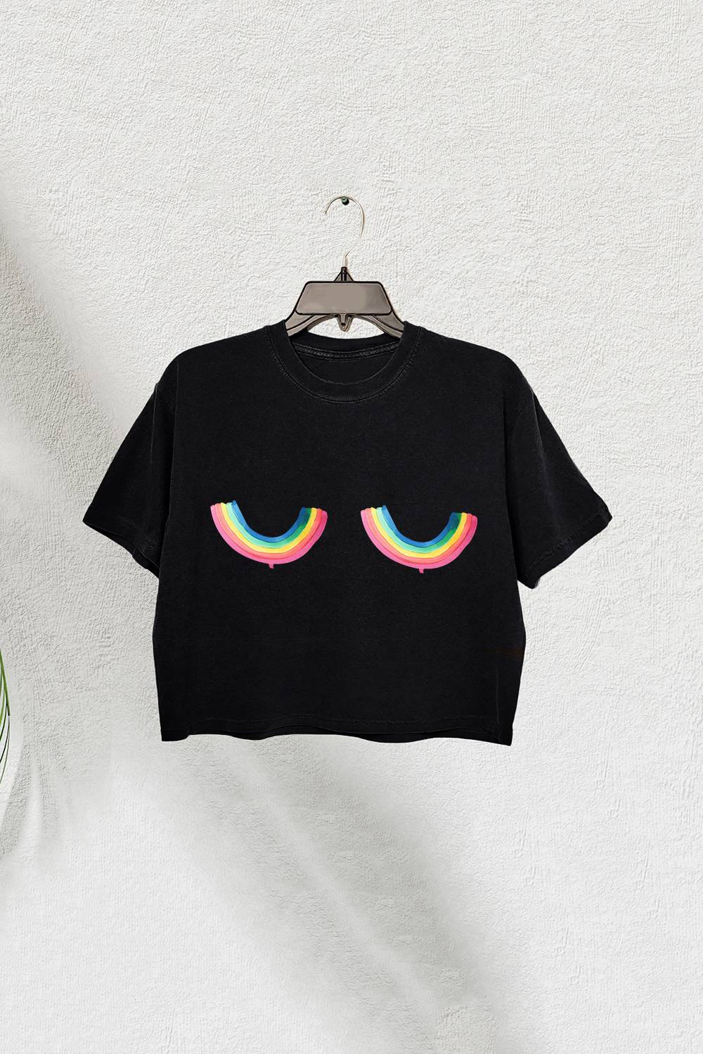 Rainbow Titties Crop Tee For Women