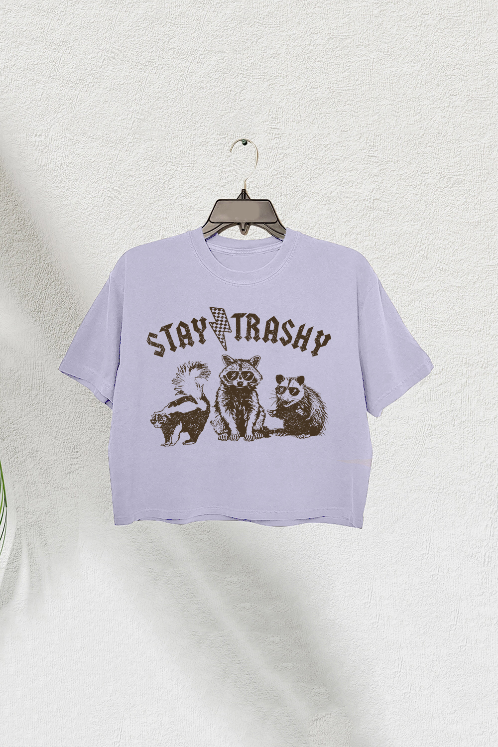 Funny Stay Trashy Raccoons Opossums Squad Team Crop Tee For Women