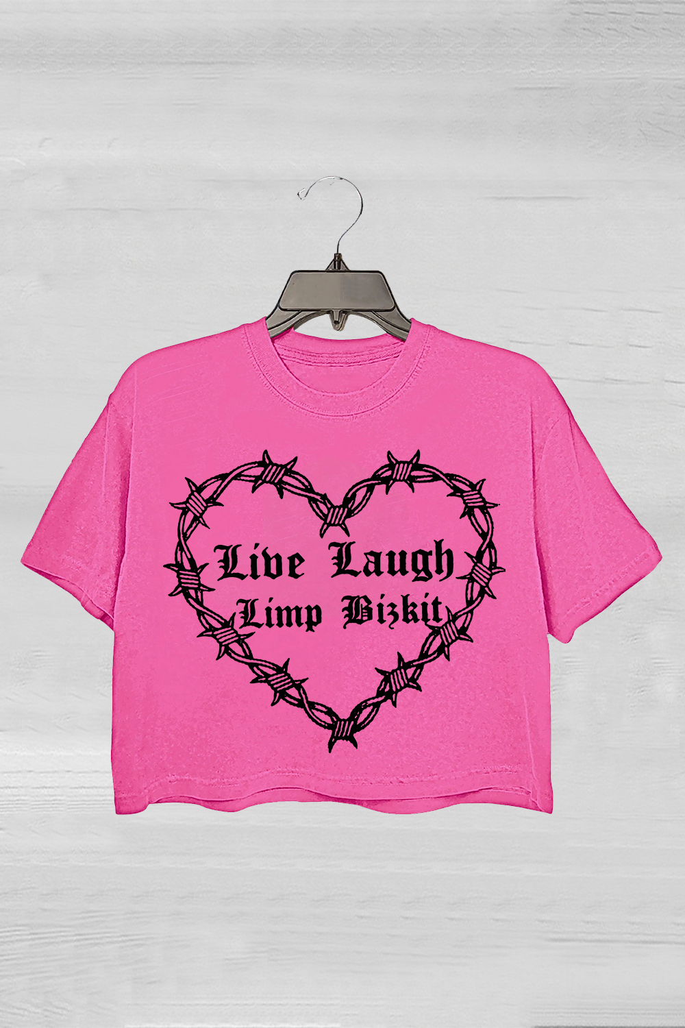 Live Laugh Limp Bizkit Gothic Crop Tee For Women