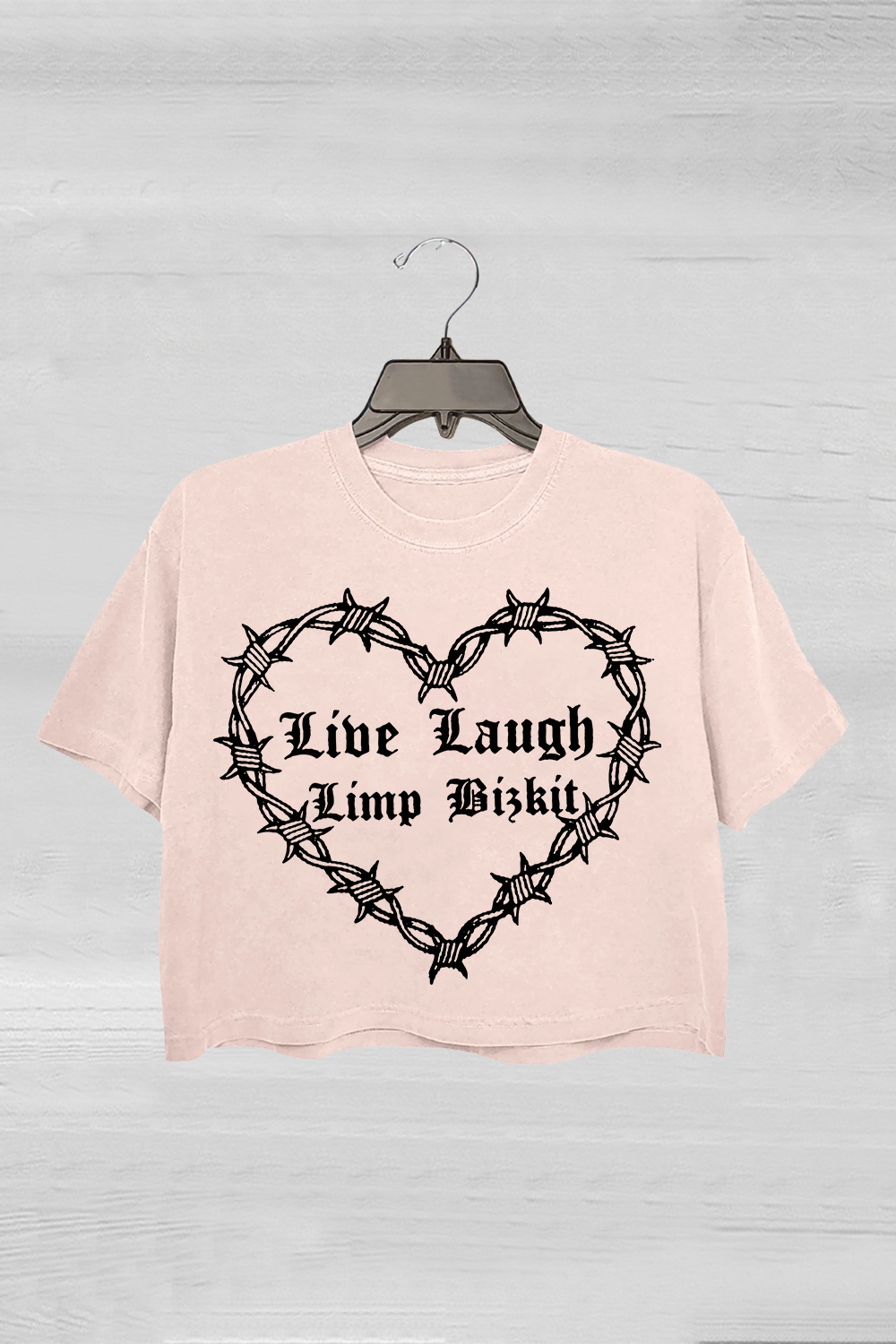 Live Laugh Limp Bizkit Gothic Crop Tee For Women