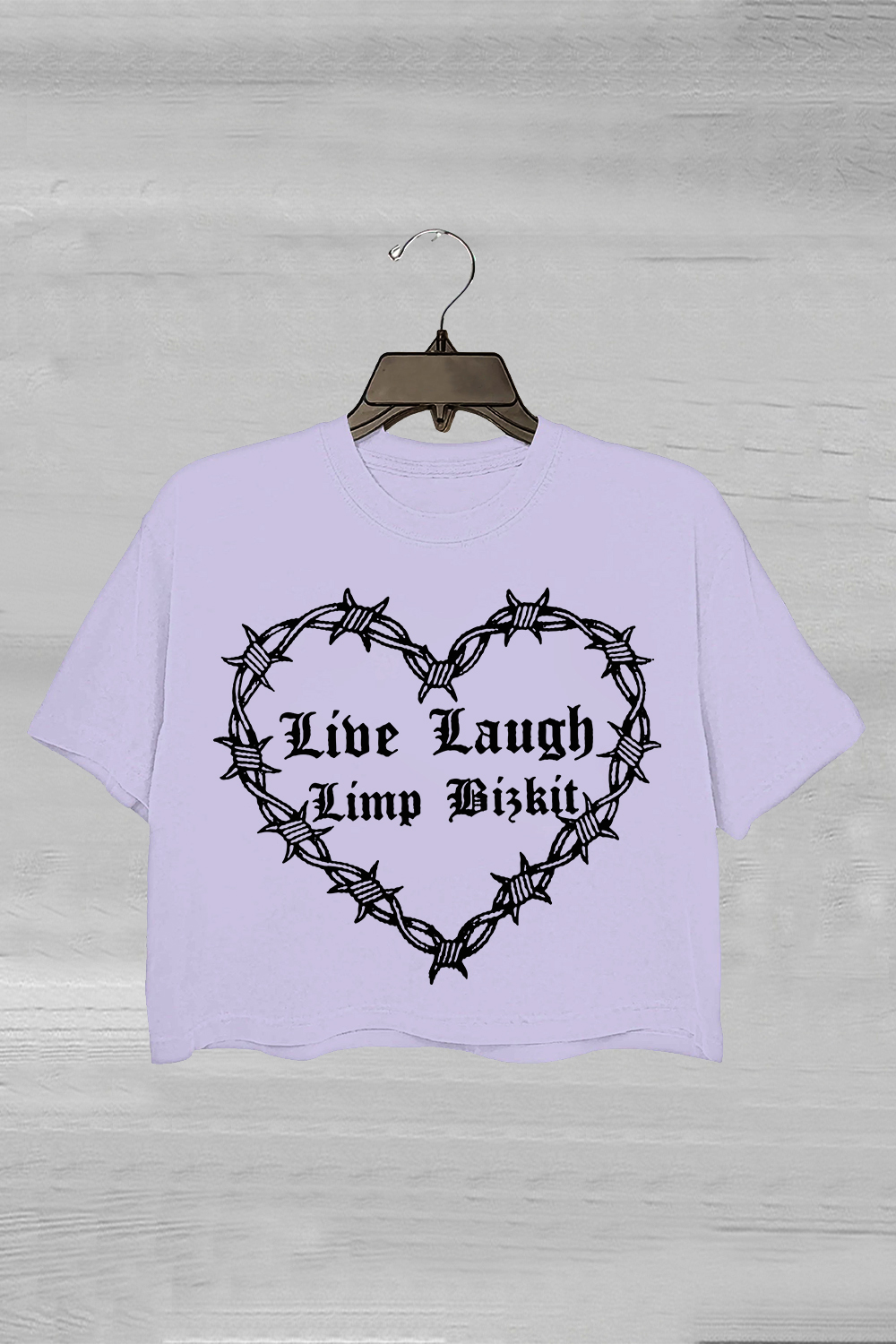 Live Laugh Limp Bizkit Gothic Crop Tee For Women