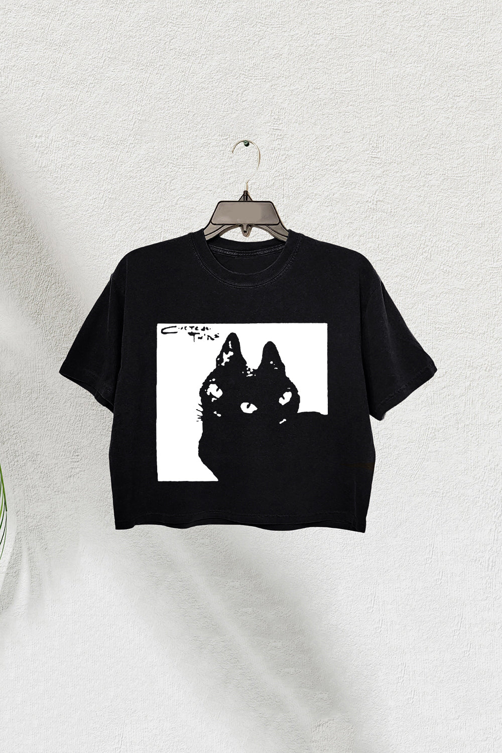 Vintage Cocteau Twin Cat Crop Tee For Women