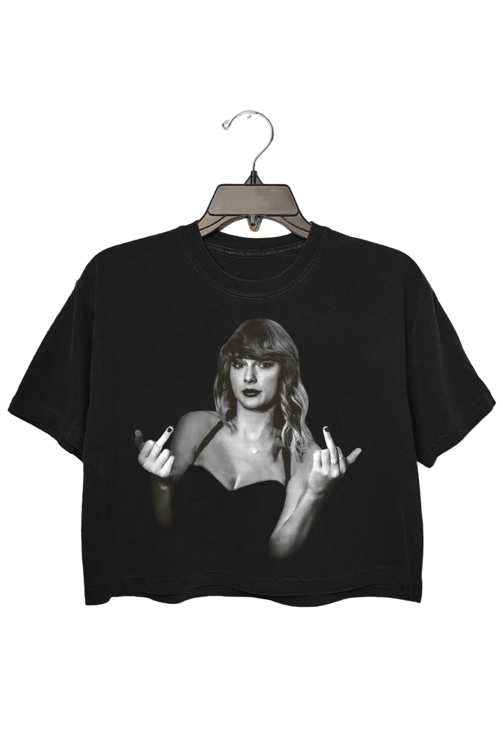 Summer's Love Black Crop top Mock Neck Short Sleeves