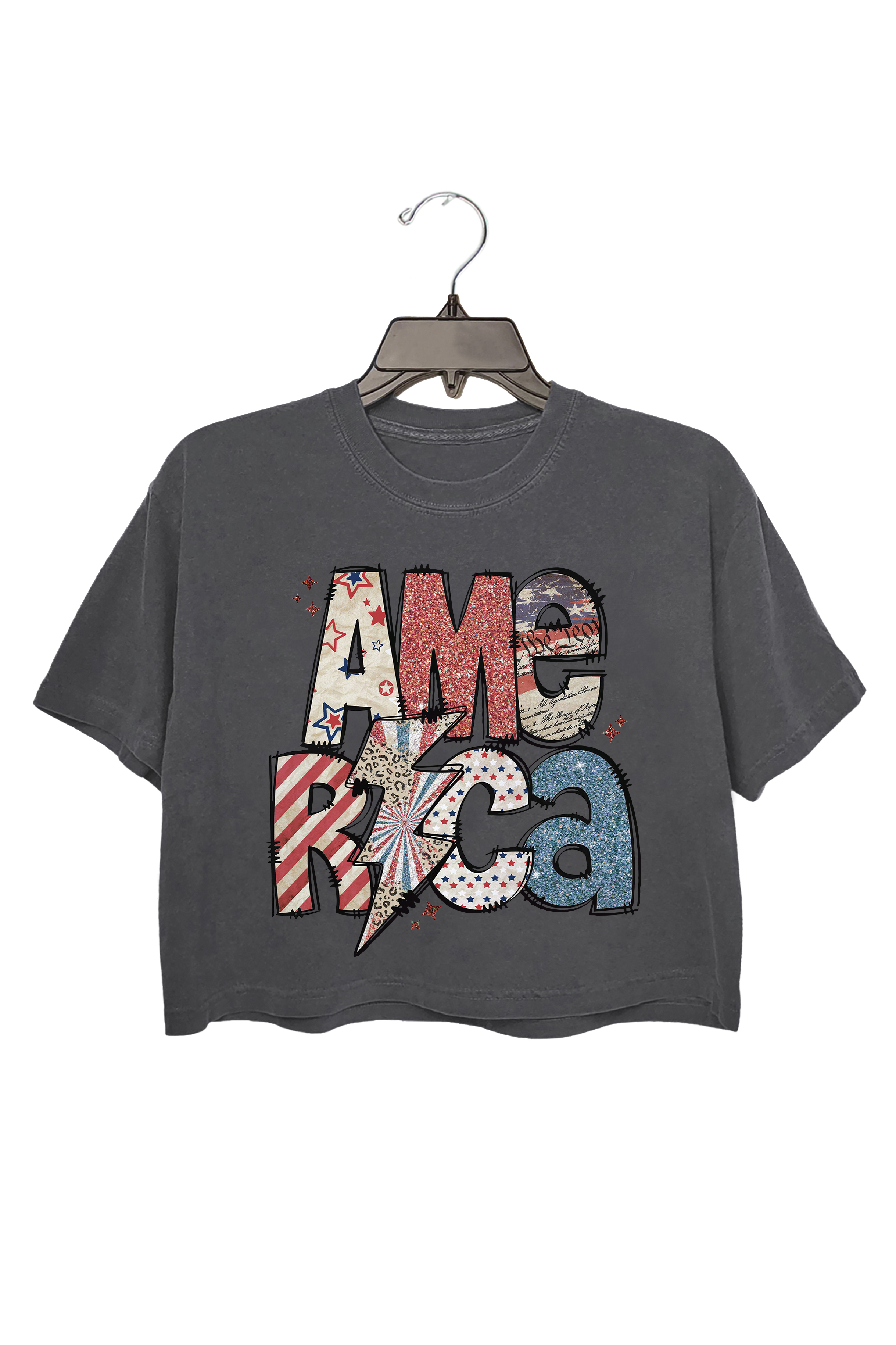 4th of July America Crop Top For Women
