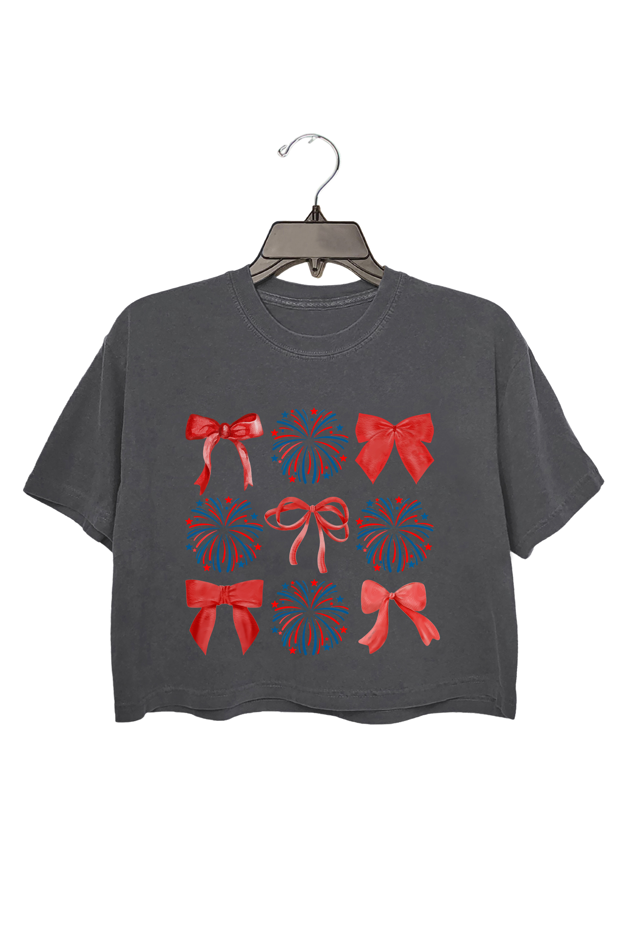 4th of July American Fireworks Girly Crop Top For Women