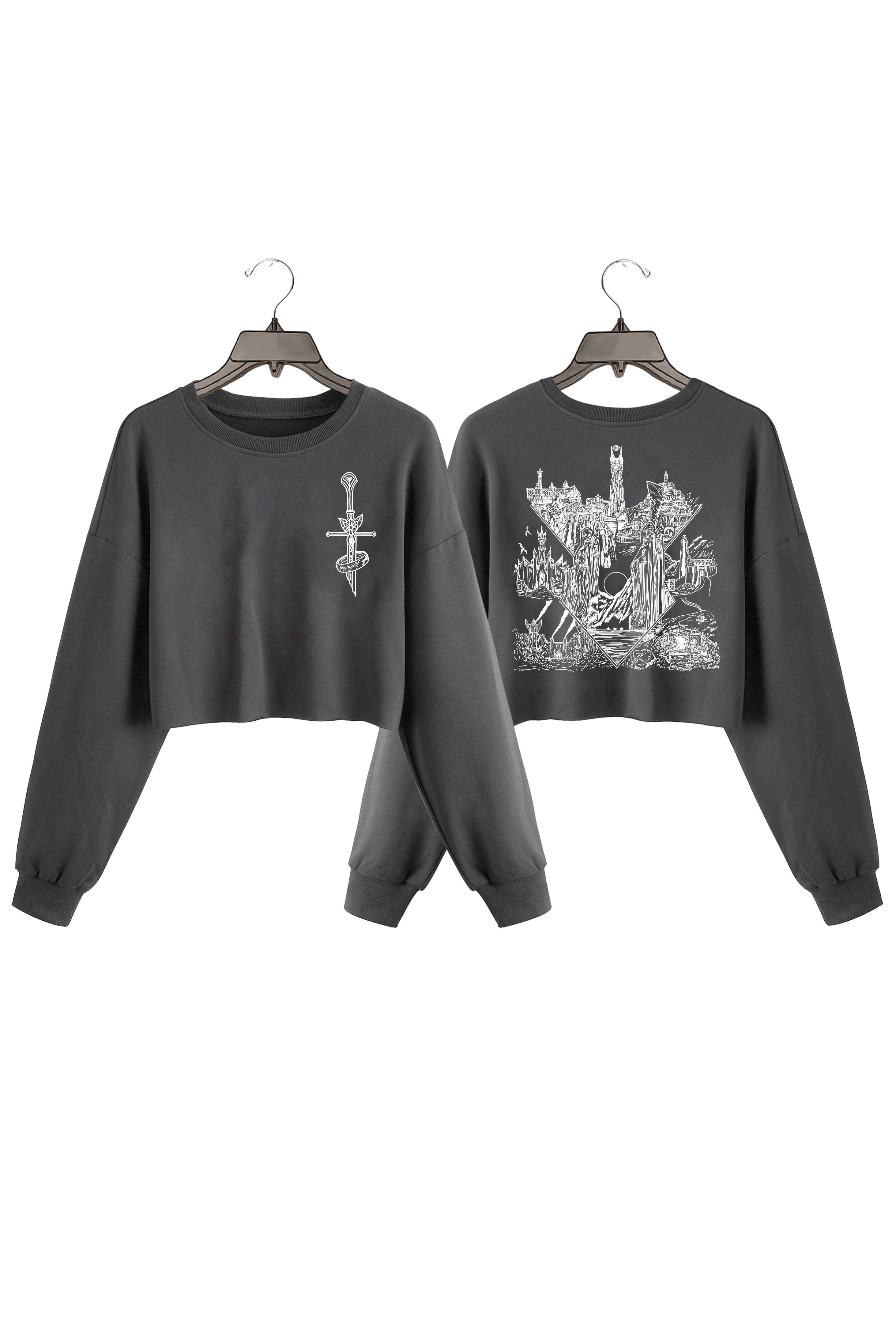 LOTR Middle Earth Inspired Cropped Sweatshirt For Women