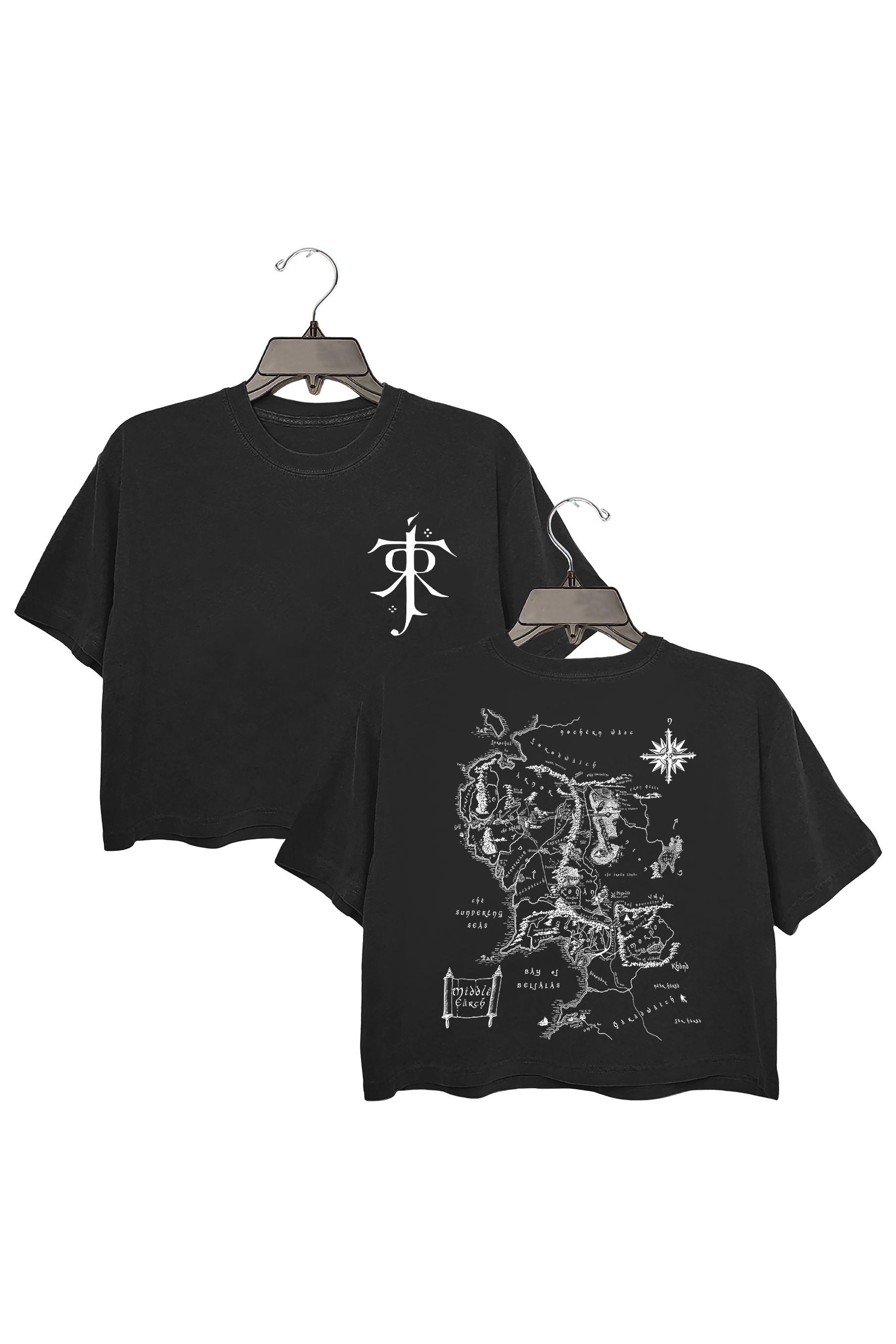JRR Tolkien LOTR Middle Earth Map Crop Top For Women