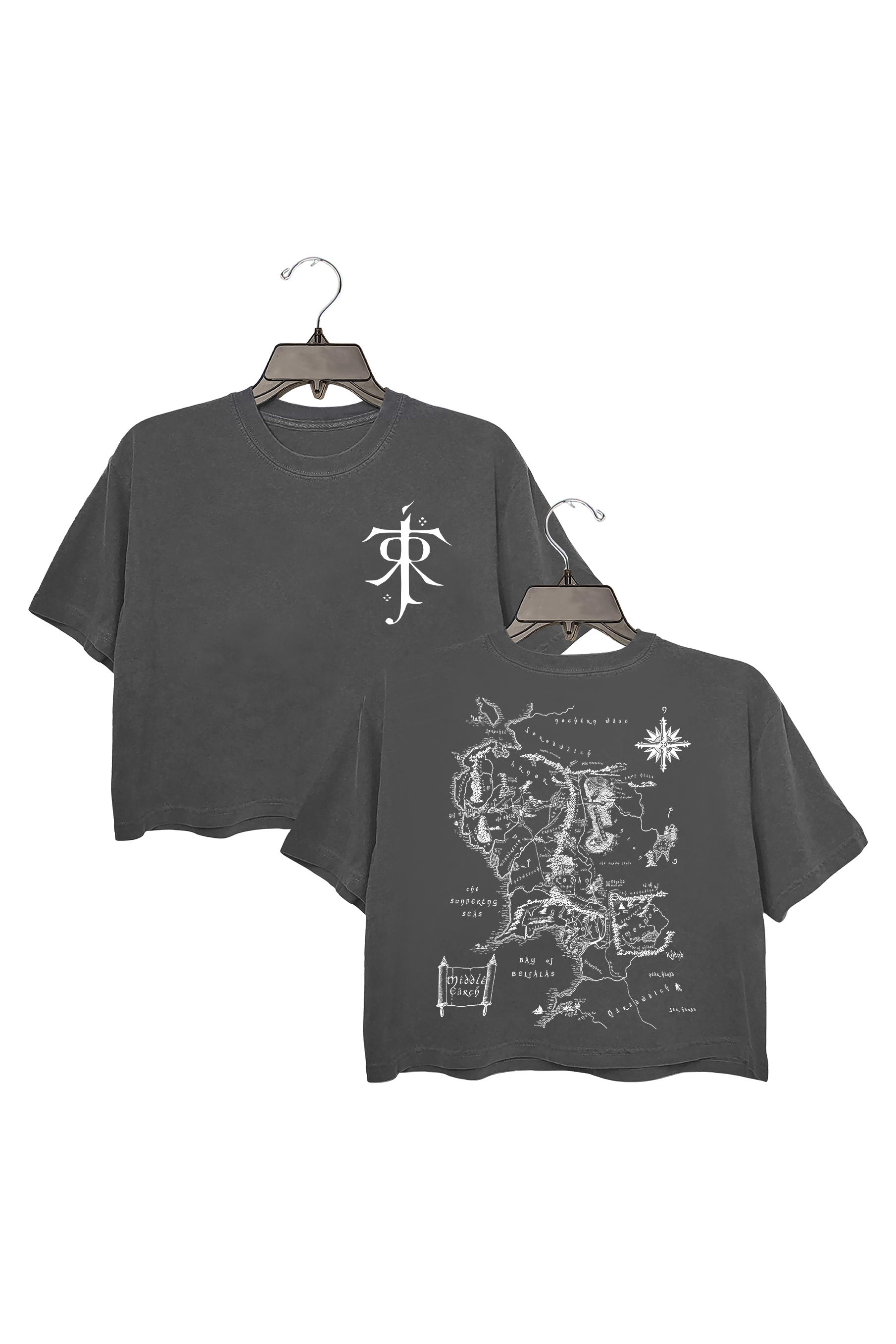 JRR Tolkien LOTR Middle Earth Map Crop Top For Women