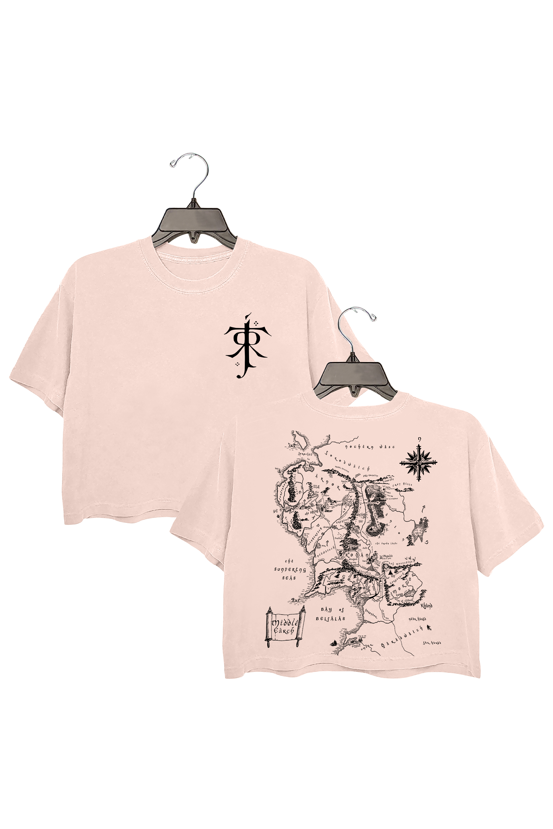 JRR Tolkien LOTR Middle Earth Map Crop Top For Women