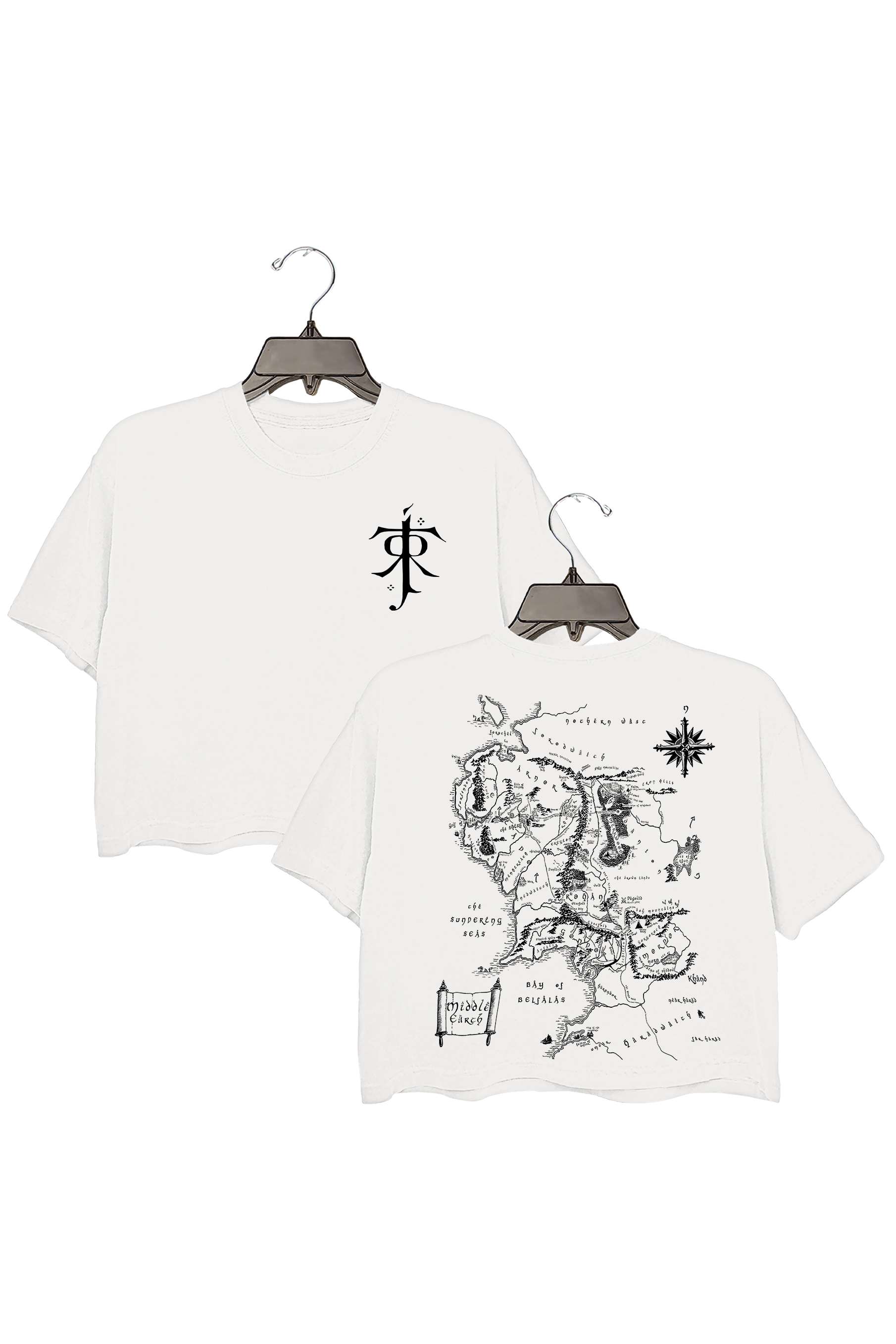 JRR Tolkien LOTR Middle Earth Map Crop Top For Women