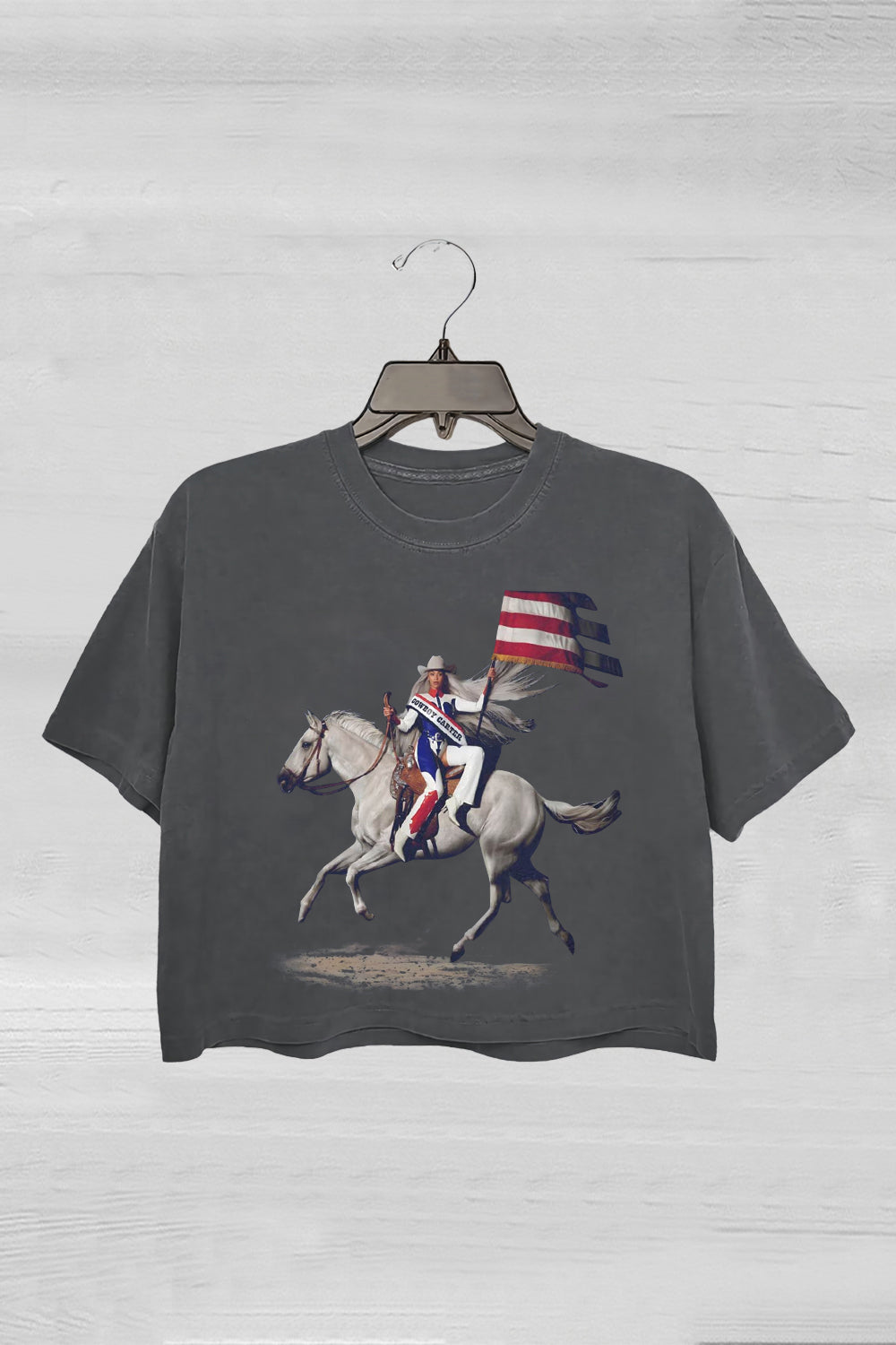 Cowboy Carter Gildan 2 Sides Beyoncee Crop Tee For Women