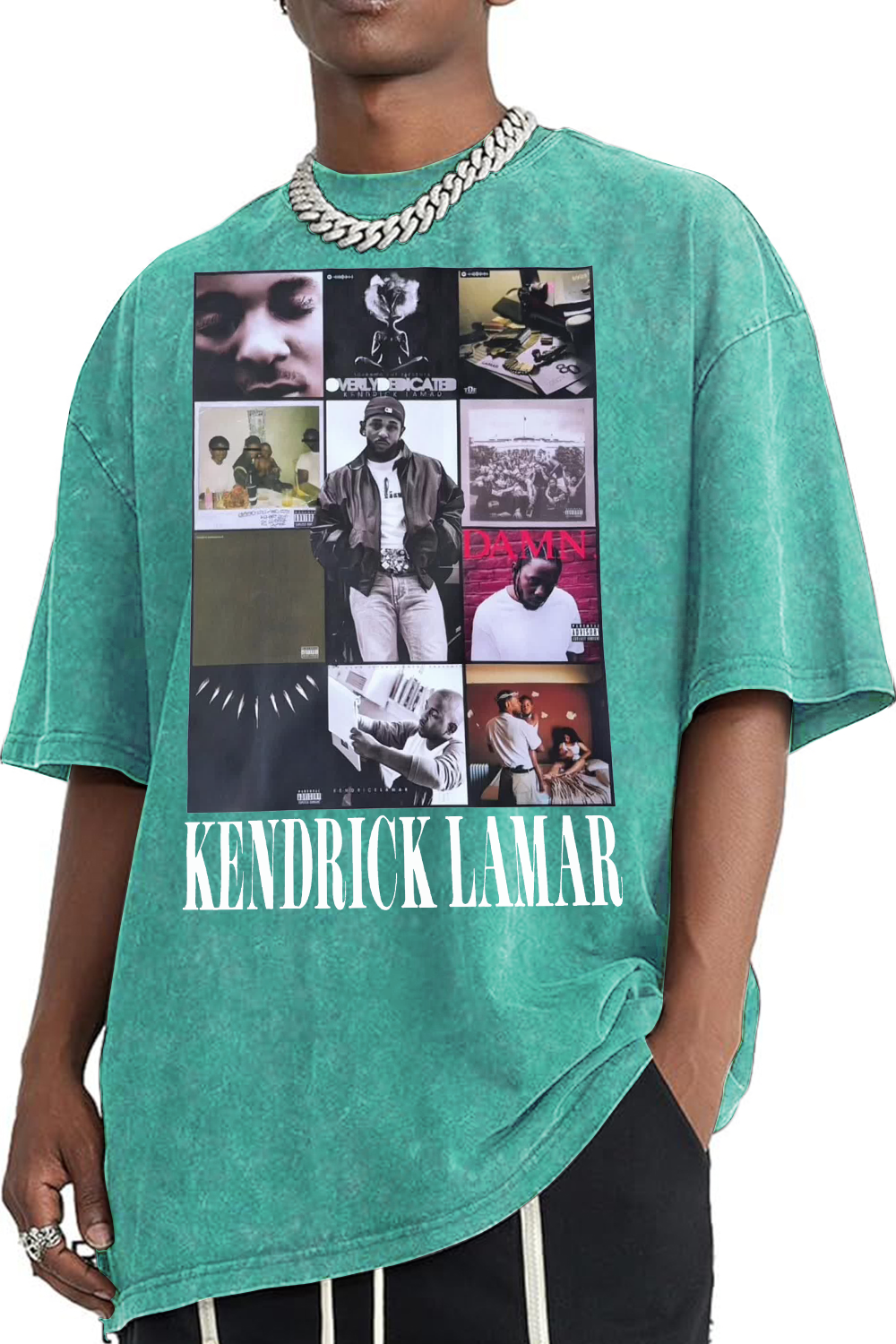 KENDRICK LAMAR washed cotton printed short-sleeved T-shirt