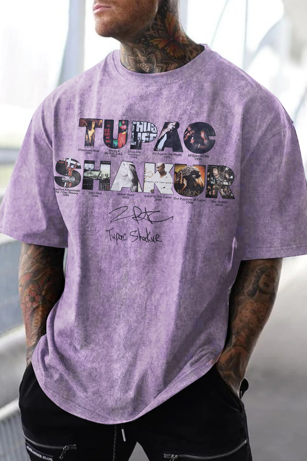 2PACS HAKUR ALBUM washed cotton printed short-sleeved T-shirt