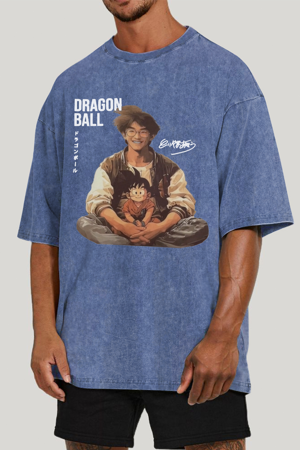 AKIRA TORIYAMA washed cotton printed short-sleeved T-shirt